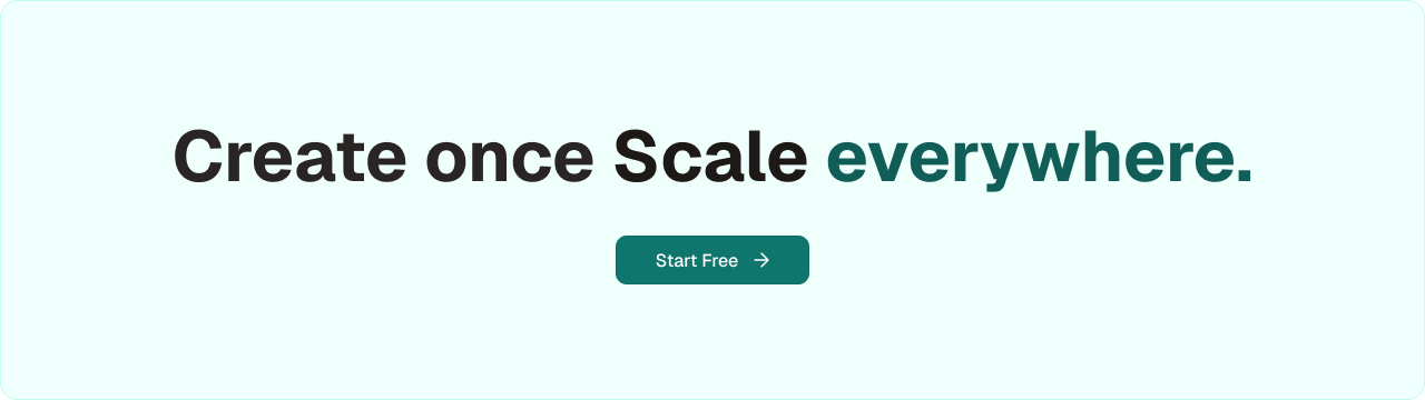 Create once, scale everywhere. Start free.